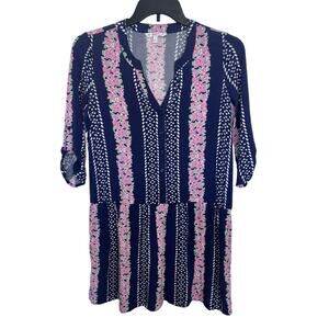 Southern Tide 3/4 Sleeve Floral Drop Waist Dress Small Style 4240 Pockets